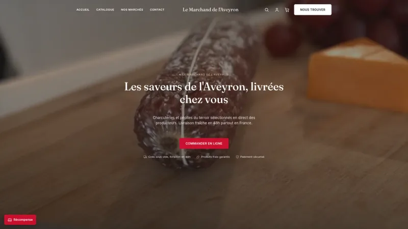 Capture actuelle du site Le Marchand de l’Aveyron