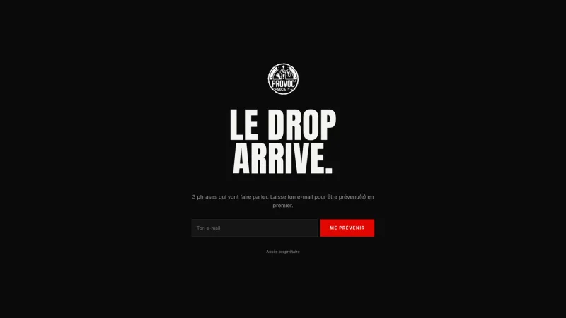 Capture actuelle du site Provoc’ Society